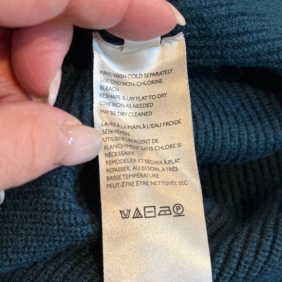 Free People Sweater Softly Structured Tunic Ribbed Deep Jade Boho LARGE OB816580 - Picture 13 of 13